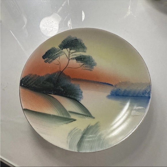 Source Unknown Other - Vintage Hand Painted Japanese Landscape Scene Plate 6"